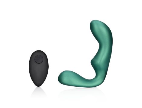 Pointed Vibrating Prostate Massager with Remote Control - Metallic Green