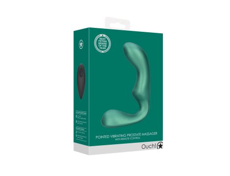 Pointed Vibrating Prostate Massager with Remote Control - Metallic Green - 2