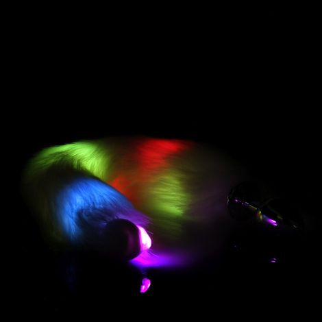 Light-up Fox Tail with Metal Butt Plug - 12