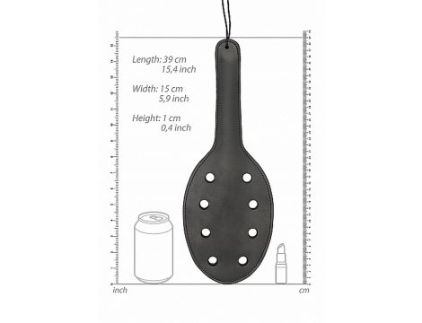 Saddle Leather Paddle With 8 Holes - Black - 2