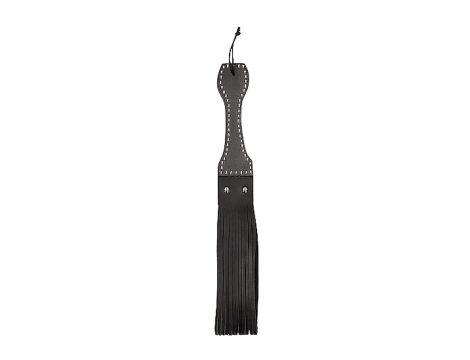 Wooden Handle Belt Whip Flogger Leather - Black