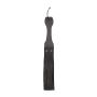 Wooden Handle Belt Whip Flogger Leather - Black - 5