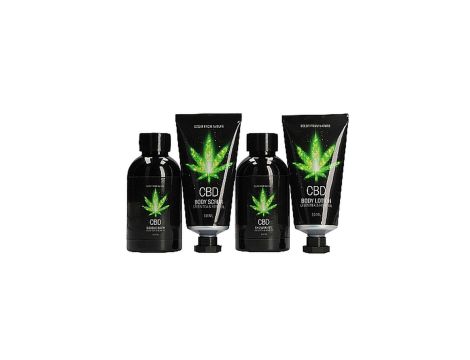 CBD - Bath and Shower - Luxe Travel set - Green Tea Hemp Oil