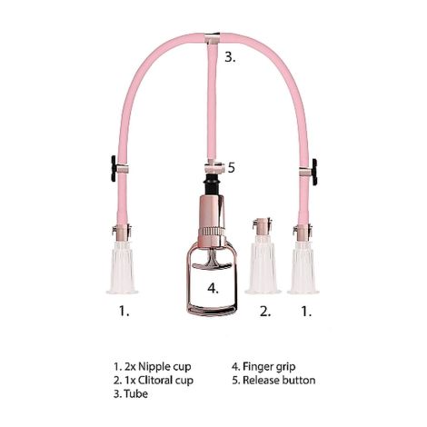 Clitoral & Nipple Pump Set Medium - Rose Gold - 11