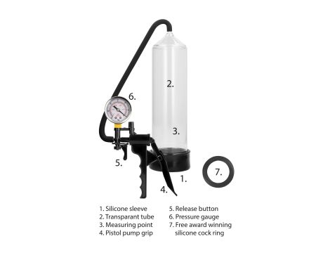 Elite Beginner Pump With PSI Gauge - Transparent - 8