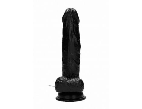 Vibrating Realistic Cock - 8"" - With Scrotum - Black - 4