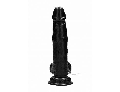 Vibrating Realistic Cock - 8"" - With Scrotum - Black - 5