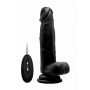 Vibrating Realistic Cock - 8"" - With Scrotum - Black - 2