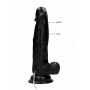 Vibrating Realistic Cock - 8"" - With Scrotum - Black - 4