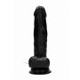 Vibrating Realistic Cock - 8"" - With Scrotum - Black - 5