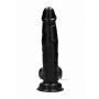 Vibrating Realistic Cock - 8"" - With Scrotum - Black - 6