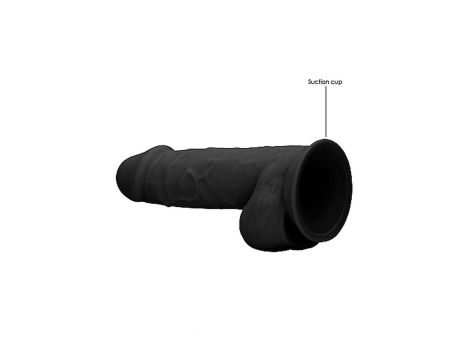 Silicone Dildo With Balls - 21,6 cm - Black - 5