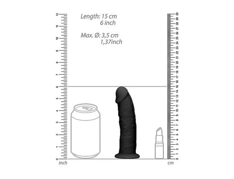 Silicone Dildo Without Balls - 15,3 cm - Black - 8