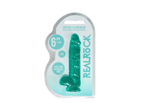 6"""" / 15 cm Realistic Dildo With Balls - Turquoise - 2