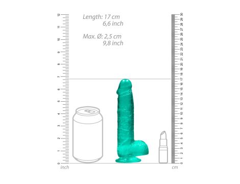 6"""" / 15 cm Realistic Dildo With Balls - Turquoise - 4