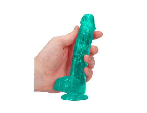 6"""" / 15 cm Realistic Dildo With Balls - Turquoise - 6