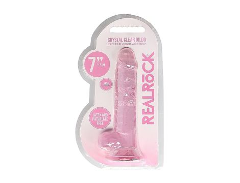 7"" / 18 cm Realistic Dildo With Balls - Pink - 2