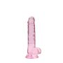 7"" / 18 cm Realistic Dildo With Balls - Pink - 2