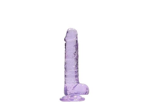 7"" / 18 cm Realistic Dildo With Balls - Purple - 4