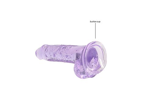 7"" / 18 cm Realistic Dildo With Balls - Purple - 5