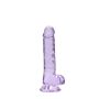 7"" / 18 cm Realistic Dildo With Balls - Purple - 2