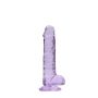 7"" / 18 cm Realistic Dildo With Balls - Purple - 5