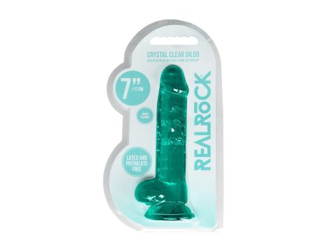 7"""" / 19 cm Realistic Dildo With Balls - Turquoise - 2