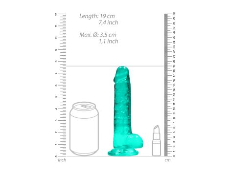 7"""" / 19 cm Realistic Dildo With Balls - Turquoise - 7