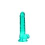 7"""" / 19 cm Realistic Dildo With Balls - Turquoise - 2