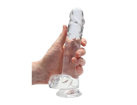 8"" / 20 cm Realistic Dildo With Balls - Transparent - 7