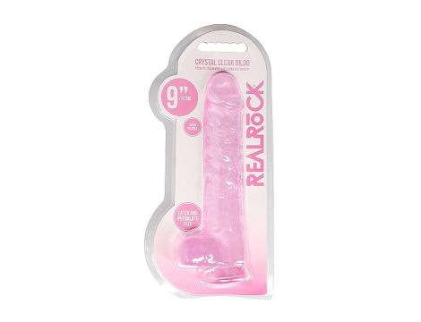 9"" / 23 cm Realistic Dildo With Balls - Pink - 2