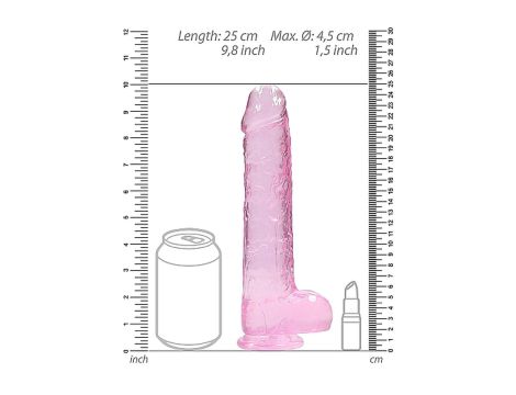 9"" / 23 cm Realistic Dildo With Balls - Pink - 3