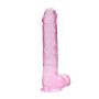 9"" / 23 cm Realistic Dildo With Balls - Pink - 2