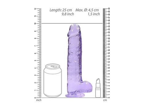 9"" / 23 cm Realistic Dildo With Balls - Purple - 3