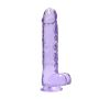 9"" / 23 cm Realistic Dildo With Balls - Purple - 2