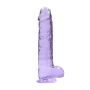 9"" / 23 cm Realistic Dildo With Balls - Purple - 5