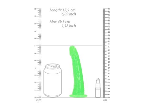 Slim Realistic Dildo with Suction Cup - Glow in the Dark - 6'' / 15,5 cm - 4