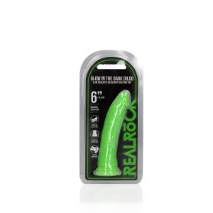 Slim Realistic Dildo with Suction Cup - Glow in the Dark - 6'' / 15,5 cm - image 2