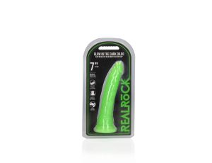 Slim Realistic Dildo with Suction Cup - Glow in the Dark - 7'' / 18 cm - image 2