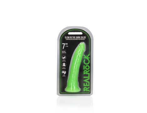 Slim Realistic Dildo with Suction Cup - Glow in the Dark - 7'' / 18 cm - 2