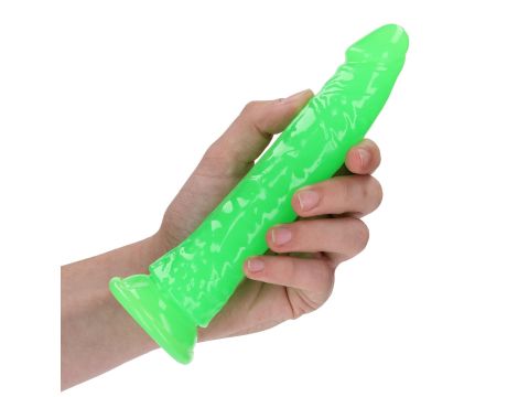 Slim Realistic Dildo with Suction Cup - Glow in the Dark - 7'' / 18 cm - 4