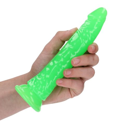 Slim Realistic Dildo with Suction Cup - Glow in the Dark - 7'' / 18 cm - 4