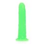 Slim Realistic Dildo with Suction Cup - Glow in the Dark - 7'' / 18 cm - 7