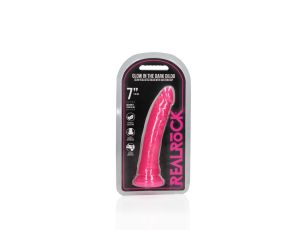 Slim Realistic Dildo with Suction Cup - Glow in the Dark - 7'' / 18 cm - image 2