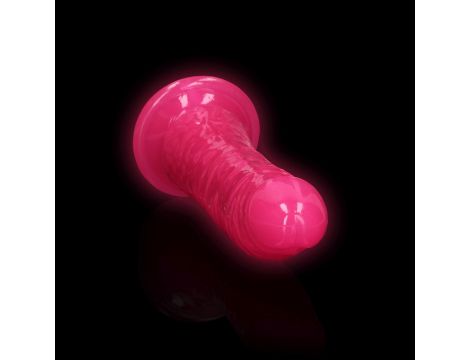 Slim Realistic Dildo with Suction Cup - Glow in the Dark - 7'' / 18 cm - 4