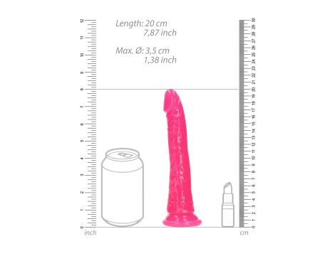 Slim Realistic Dildo with Suction Cup - Glow in the Dark - 7'' / 18 cm - 5