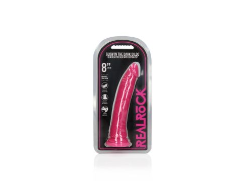 Slim Realistic Dildo with Suction Cup - Glow in the Dark - 8'' / 20 cm - 2