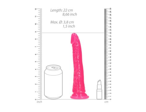 Slim Realistic Dildo with Suction Cup - Glow in the Dark - 8'' / 20 cm - 7