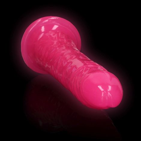 Slim Realistic Dildo with Suction Cup - Glow in the Dark - 8'' / 20 cm - 5