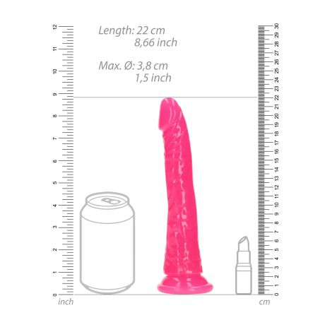 Slim Realistic Dildo with Suction Cup - Glow in the Dark - 8'' / 20 cm - 7